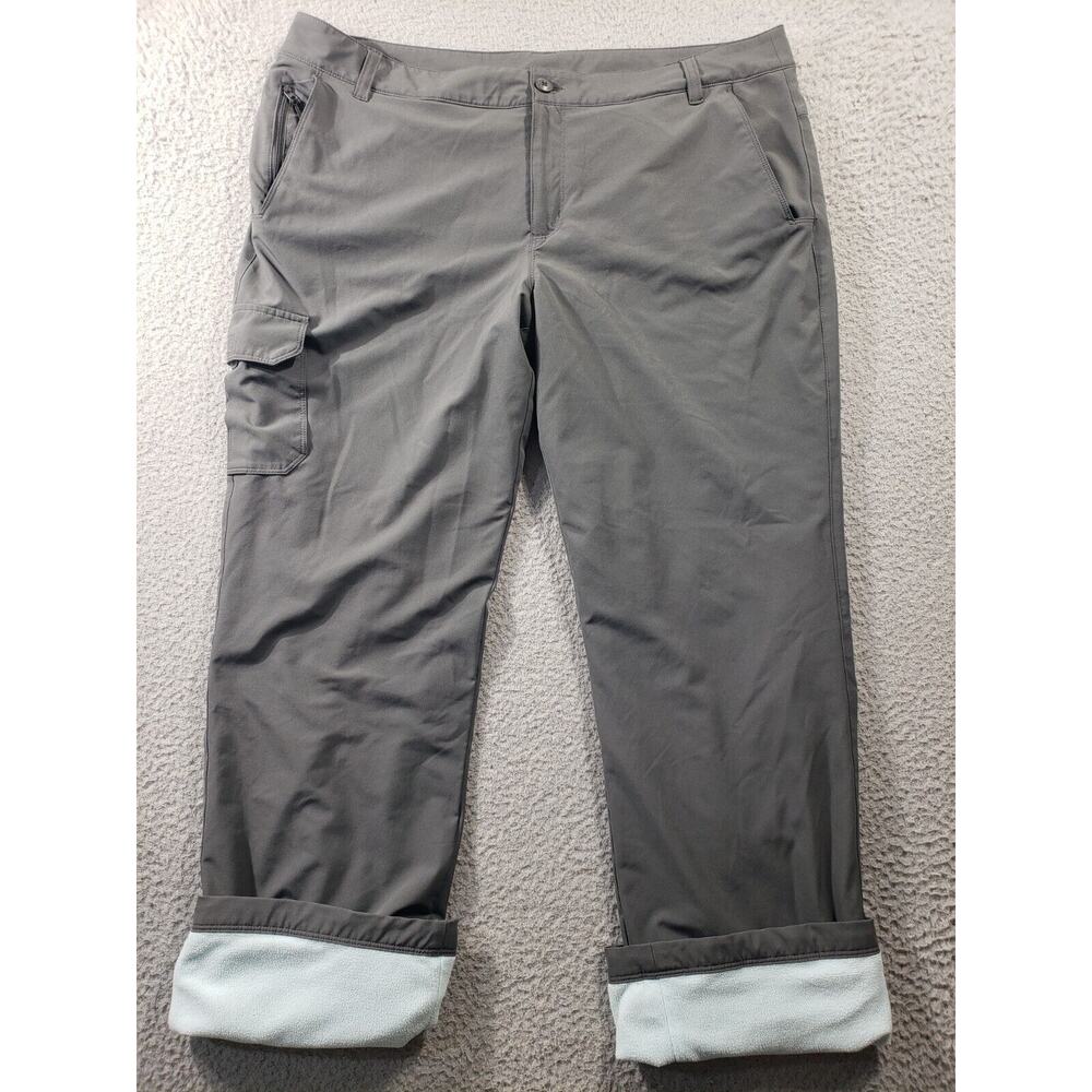 Eddie Bauer Cargo Pants Women's 16 Gray Fleece Lined Stretch Gorpcore 38x32